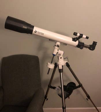 Reviewer photo of the telescope