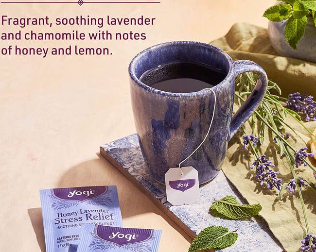 honey lavender stress relief yogi tea