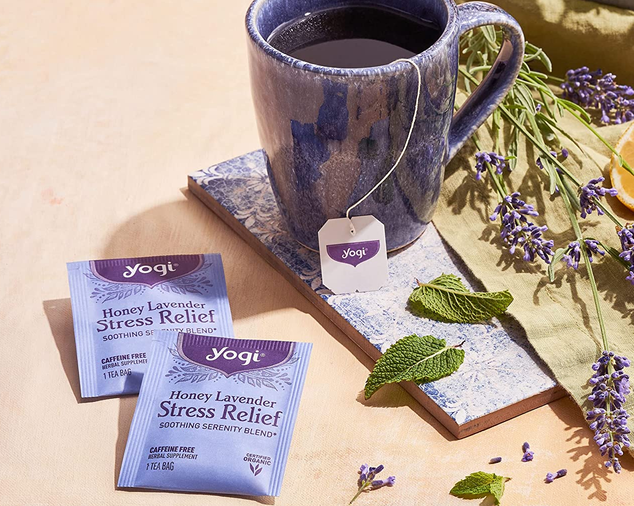 honey lavender stress relief yogi tea