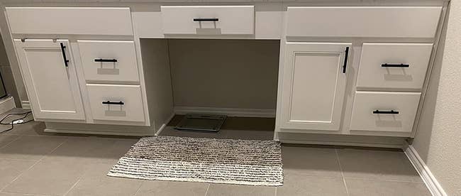 bathroom cabinets with new pulls