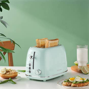 the toaster in mint green
