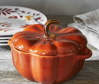 photo of the pumpkin cocotte in burnt orange color on