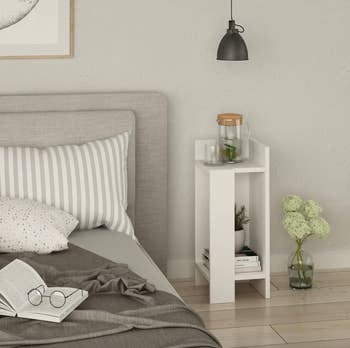 minimalist nightstand in a bedroom