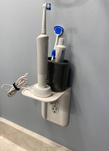 another reviewer using it for electric toothbrush and toothpaste holder