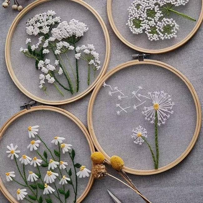 hoop with floral designs