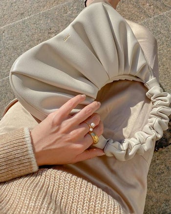 the bag in a cream color