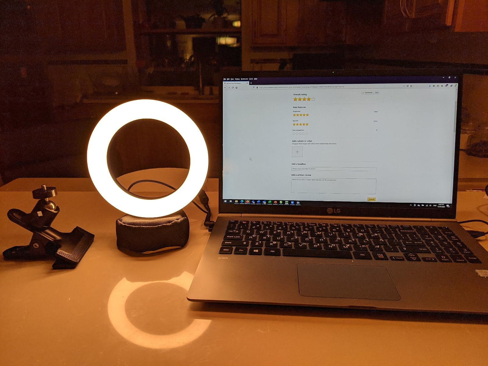 ring airy  lasting  connected  a desk