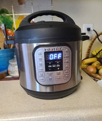 reviewer image of the instant pot on a kitchen counter