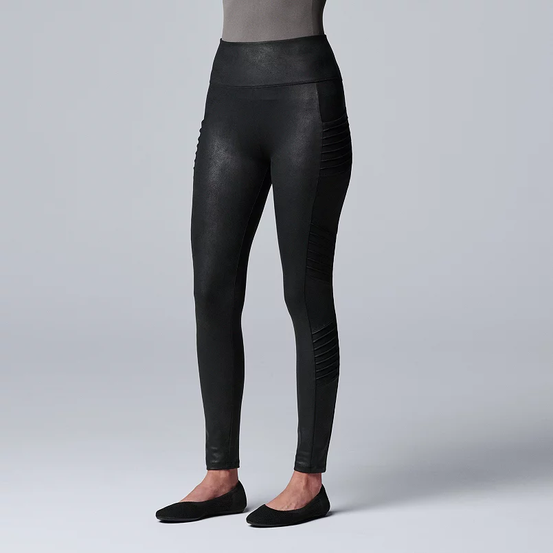 Sociala Women's Fall Faux Leather Glossy Leggings High Rise Yoga Pants