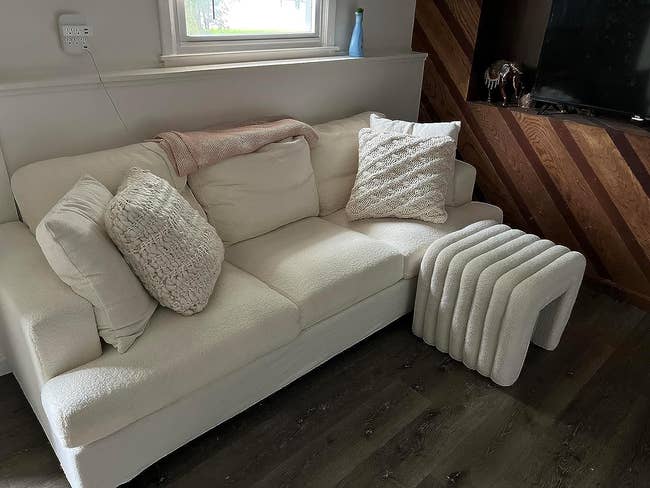 reviewer image of the couch in white