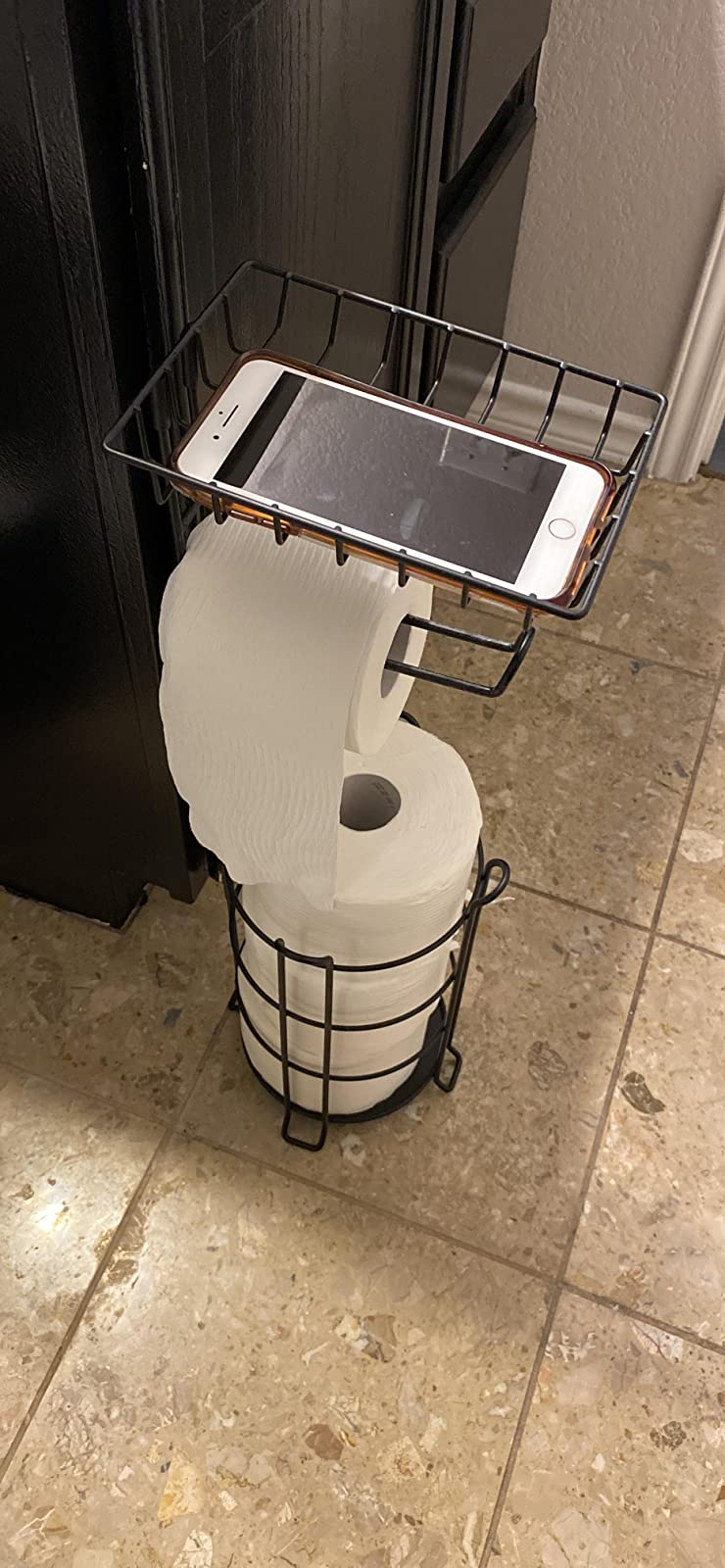 reviewer photograph  of the stocked toilet insubstantial  basal   with a telephone  connected  the apical  shelf