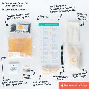 the kombucha kit's components