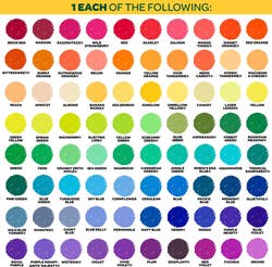 An infographic showing the range of colors in the collection