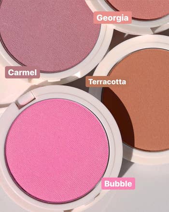 the four shades of blush, including the warm terracotta shade