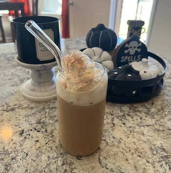 reviewer image of the glass filled with coffee and whipped cream