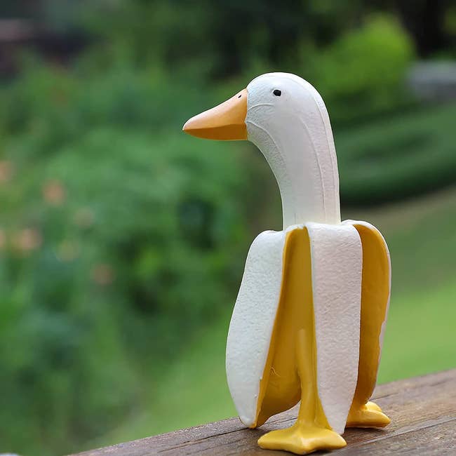 the duck/banana sculpture