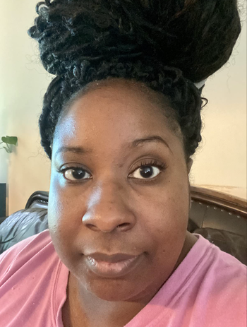 Reviewer's face after using the exfoliator 