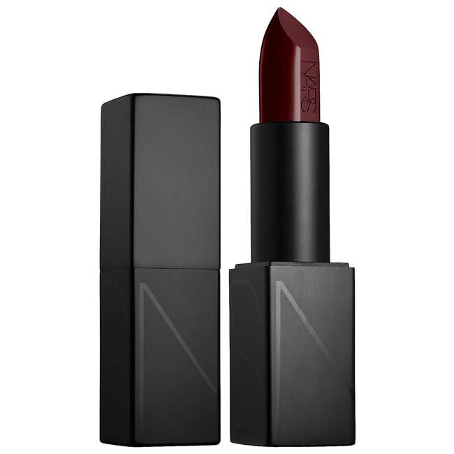 the dark red Nars lipstick