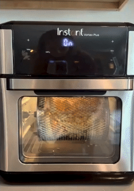 gif of the air fryer making fries