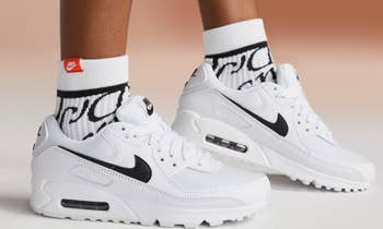 Nike Air Max 90 sneakers in white with black details 
