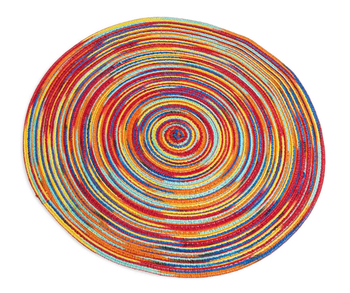 a colorful placemat in the shape of a circle