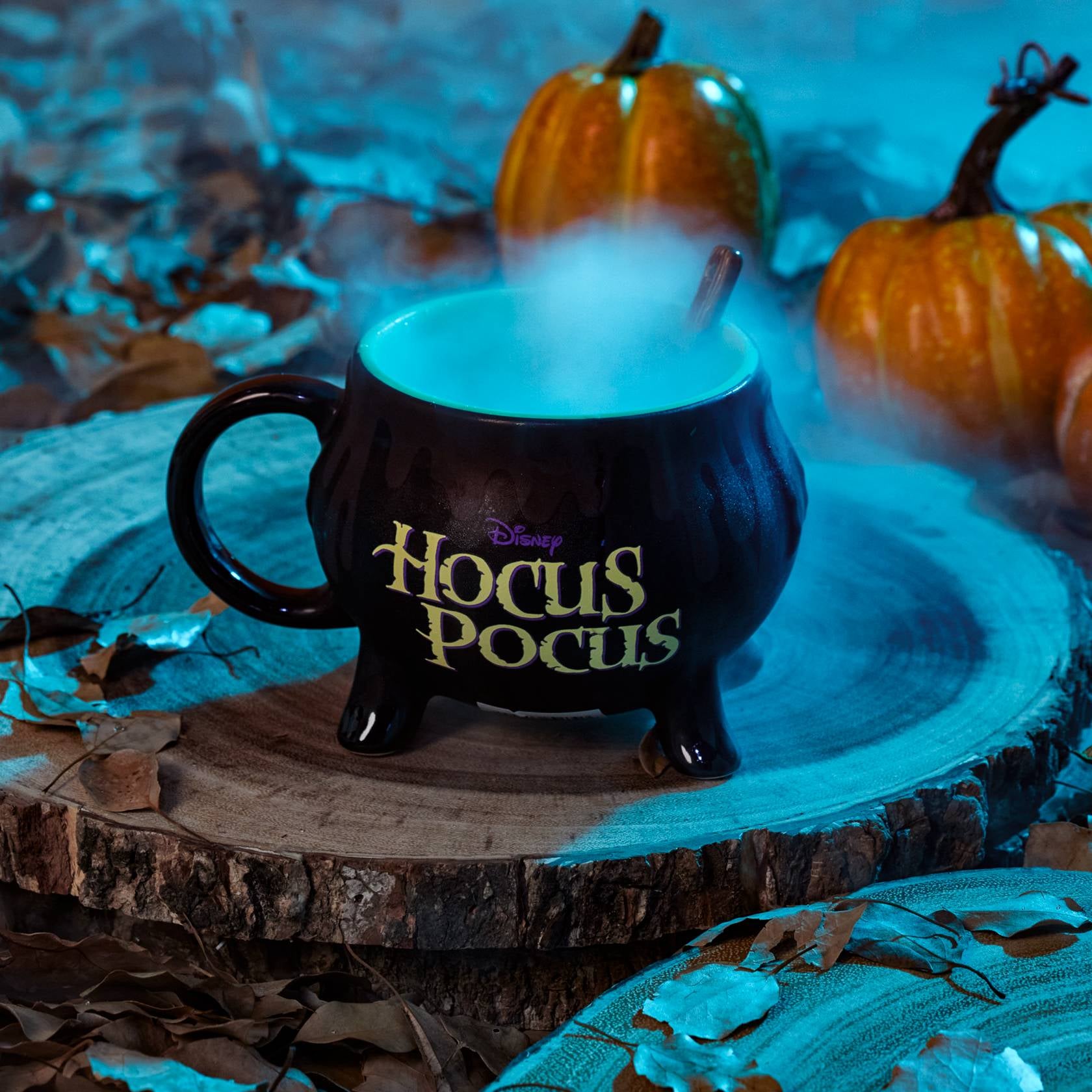 the color changing mug that reads hocus pocus