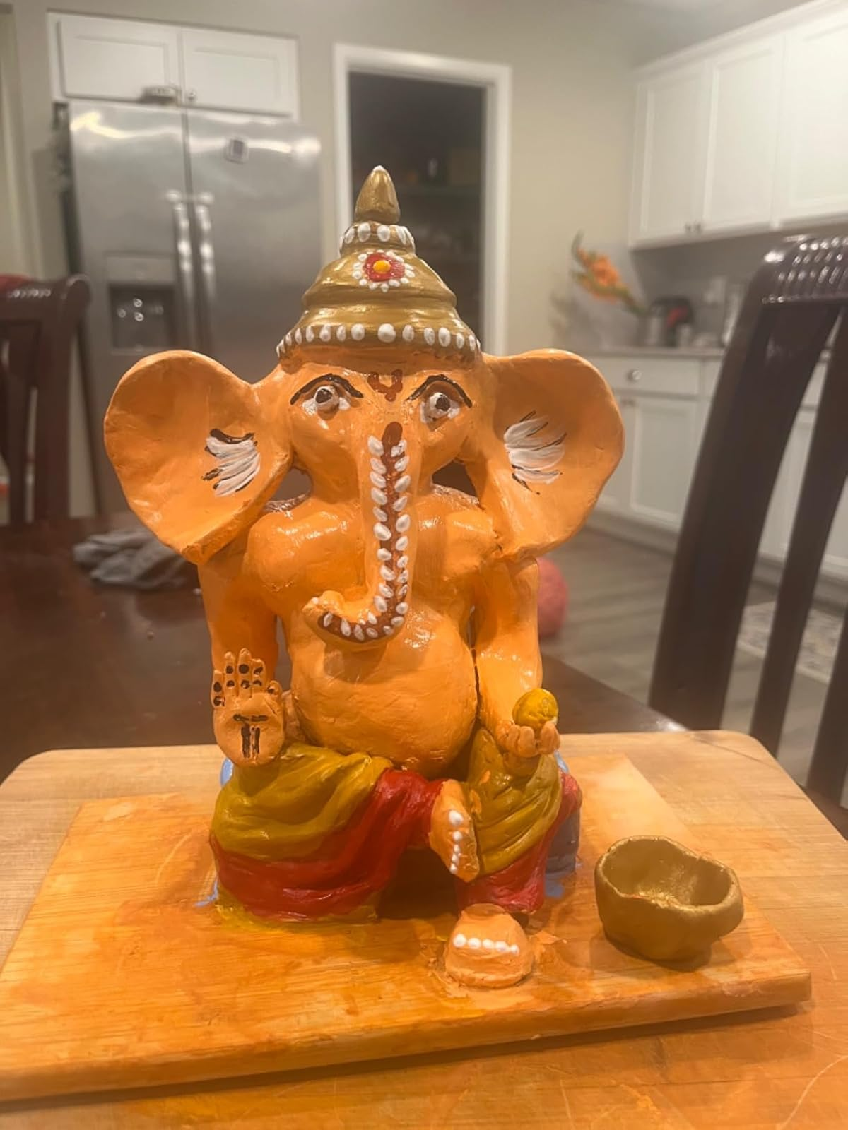 Handcrafted and painted Ganesha statue made of aerial  adust  clay