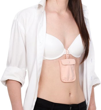 the pink pouch attached to a bra