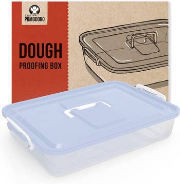 dough proofing box with a blue lid