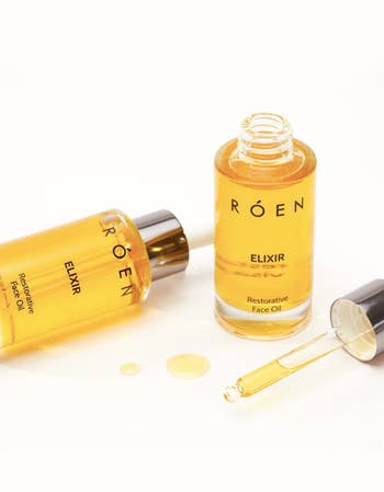 two bottles of roen face oil 