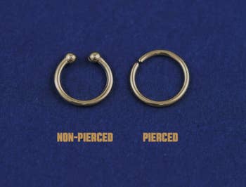 septum rings for non-pierced and pierced septums