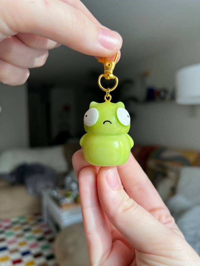 green blob character from bobs burger keychain