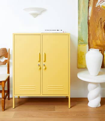 butter yellow retro-style storage locker