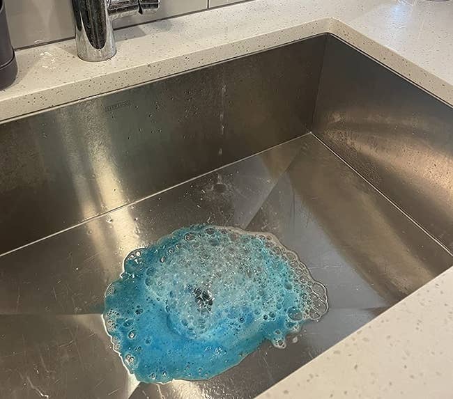 reviewer image of foam coming up out of a garbage disposal