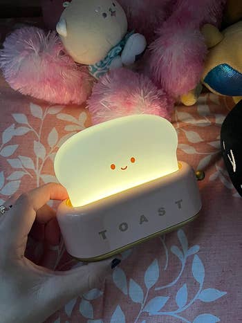 the toast lamp glowing