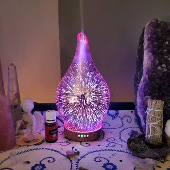reviewer's diffuser with mist coming out of it