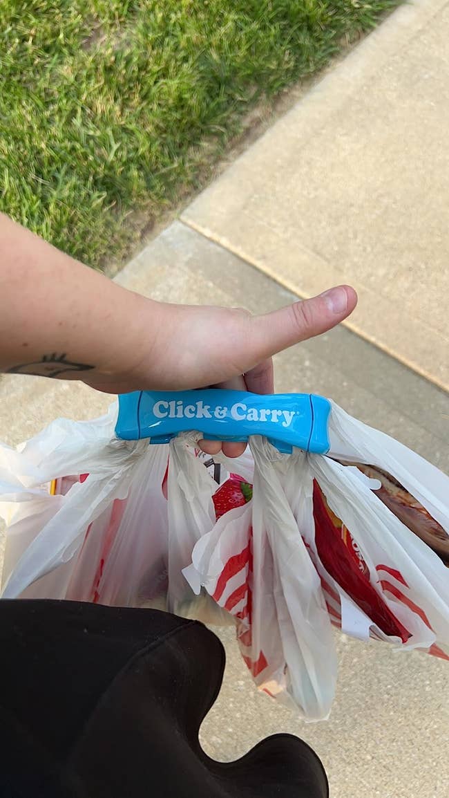 Person holding a bluish  