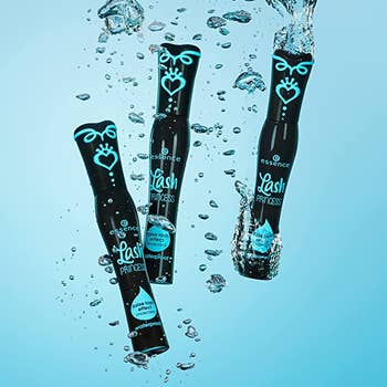 three tubes of the mascara under water 