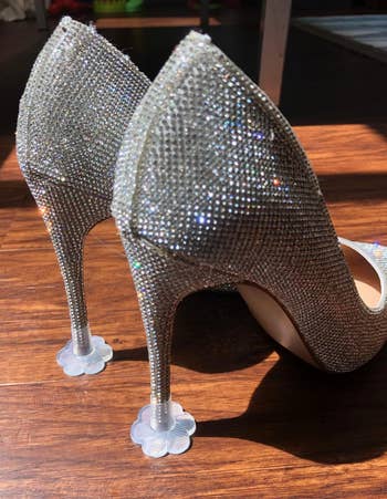 the stoppers on a pair of high heels 