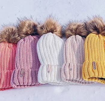 five of the hats in different colors