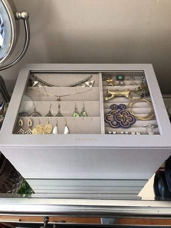 reviewer photo of the stacked jewelry box