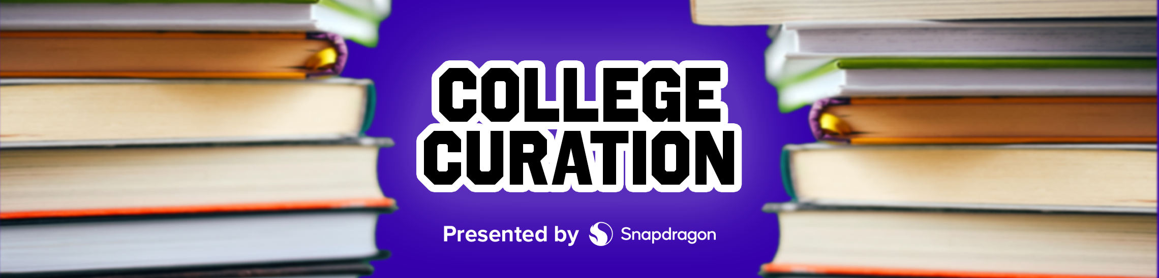 stacked books with copy overlay reading 