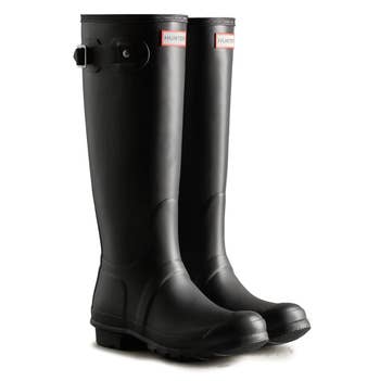 the tall rain boots in black