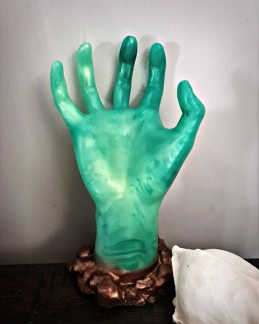 Green zombie hand dildo