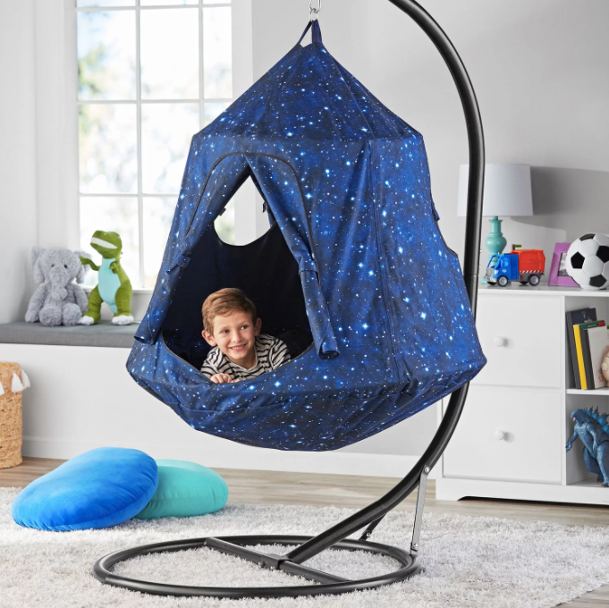Kid in hanging pod