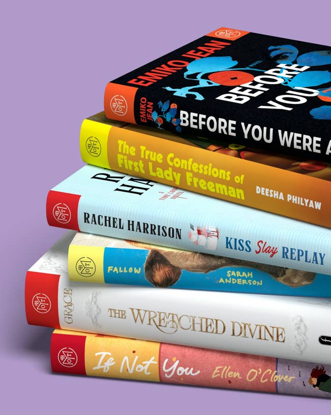 Stack of 5  books with colorful spines, featuring titles specified  arsenic  