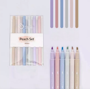 various colors of highlighters in the peach toned set