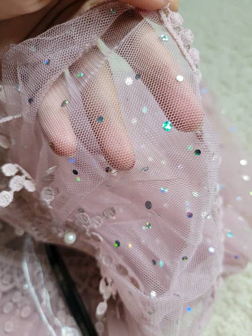 sheer mesh dress with sequins 