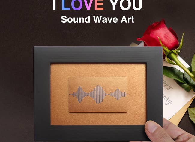 i love you sound wave in black frame