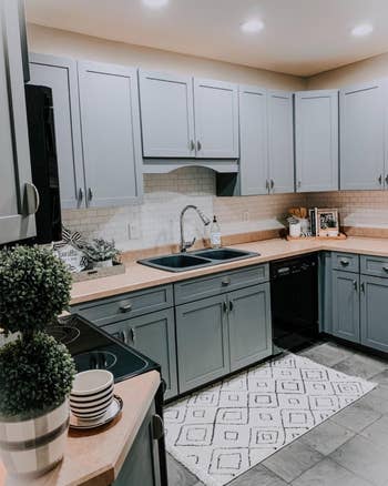 reviewer's kitchen with white subway tile
